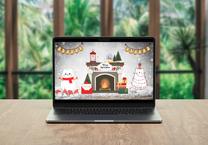 Kitty Christmas for your meow heart | Laptop Wallpaper